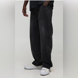 Boohooman Relaxed Rigid Washed Jeans Black 36R NWT
